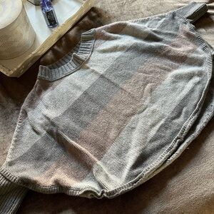 Ann Taylor Loft Gray Striped Sweater Poncho - Size XS/ S